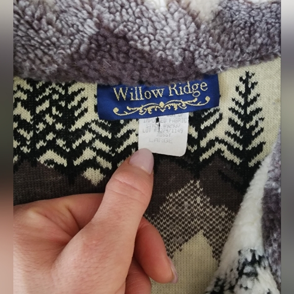 Cozy Vintage Willow Ridge Forest Theme Fleece Jacket - Picture 5 of 7
